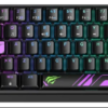 teclado gamer magnético havit kb922l pro | rgb | formato 65%