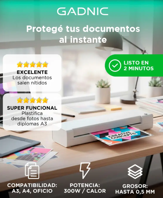 plastificadora laminadora gadnic pouch a3 pro | 300w alta velocidad plastificadora laminadora gadnic pouch a3 pro | 300w alta velocidad
