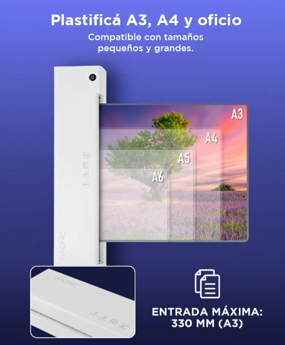 plastificadora laminadora gadnic pouch a3 pro | 300w alta velocidad plastificadora laminadora gadnic pouch a3 pro | 300w alta velocidad